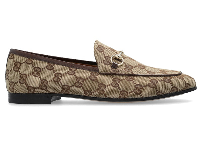 Gucci Jordaan Supreme Canvas Loafers GG Canvas Beige Ebony (Women's) - VOSneakers
