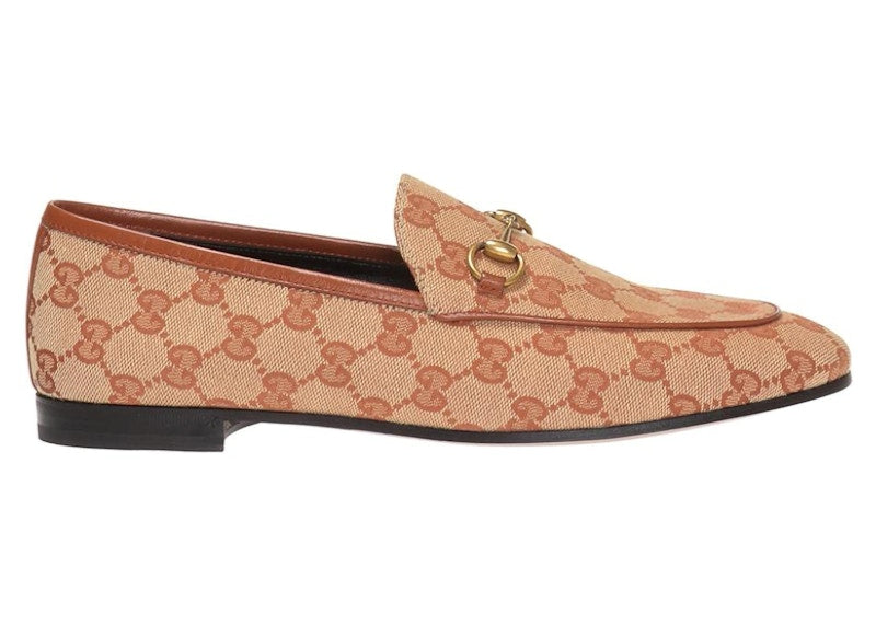Gucci Jordaan Supreme Canvas Loafers GG Beige Rust (Women's) - VOSneakers