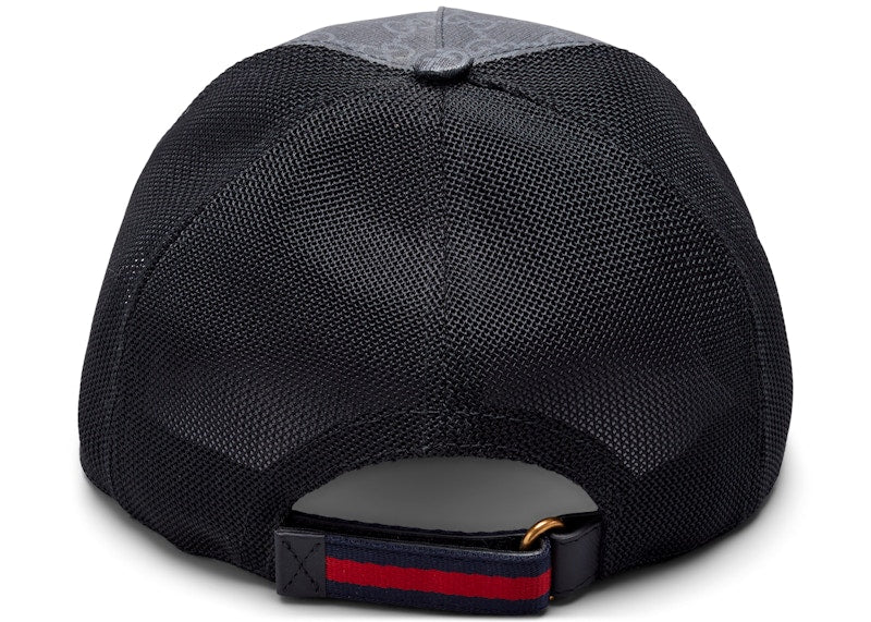Gucci Kingsnake Print GG Supreme Baseball Hat Black/Grey - VOSneakers