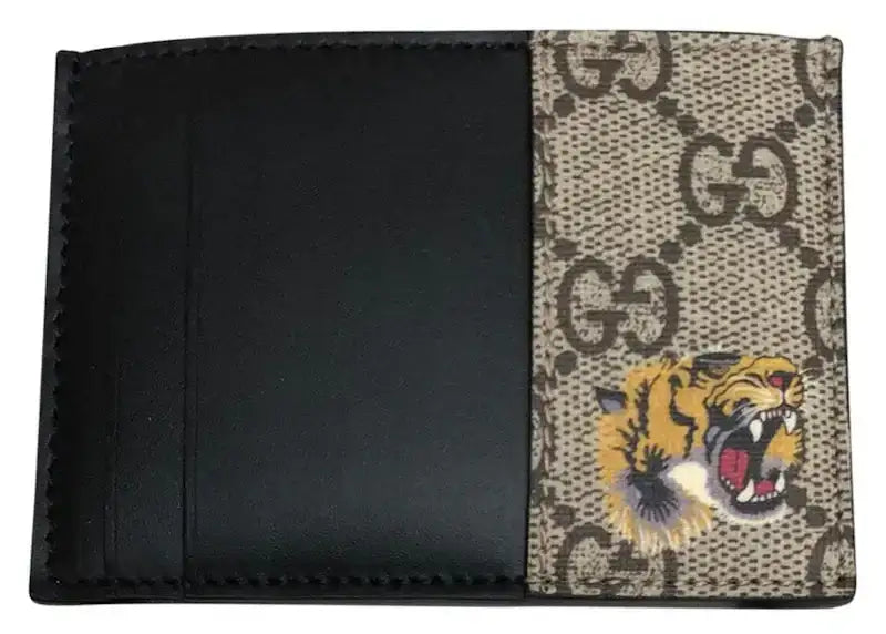 Gucci Tiger Head Print Card Holder GG Supreme - VOSneakers