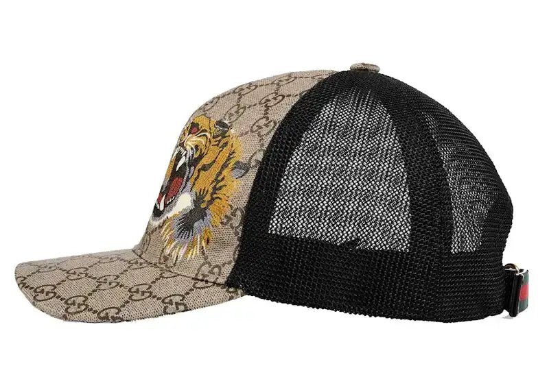Gucci Tigers Print GG Supreme Baseball Hat Beige/Brown - VOSneakers