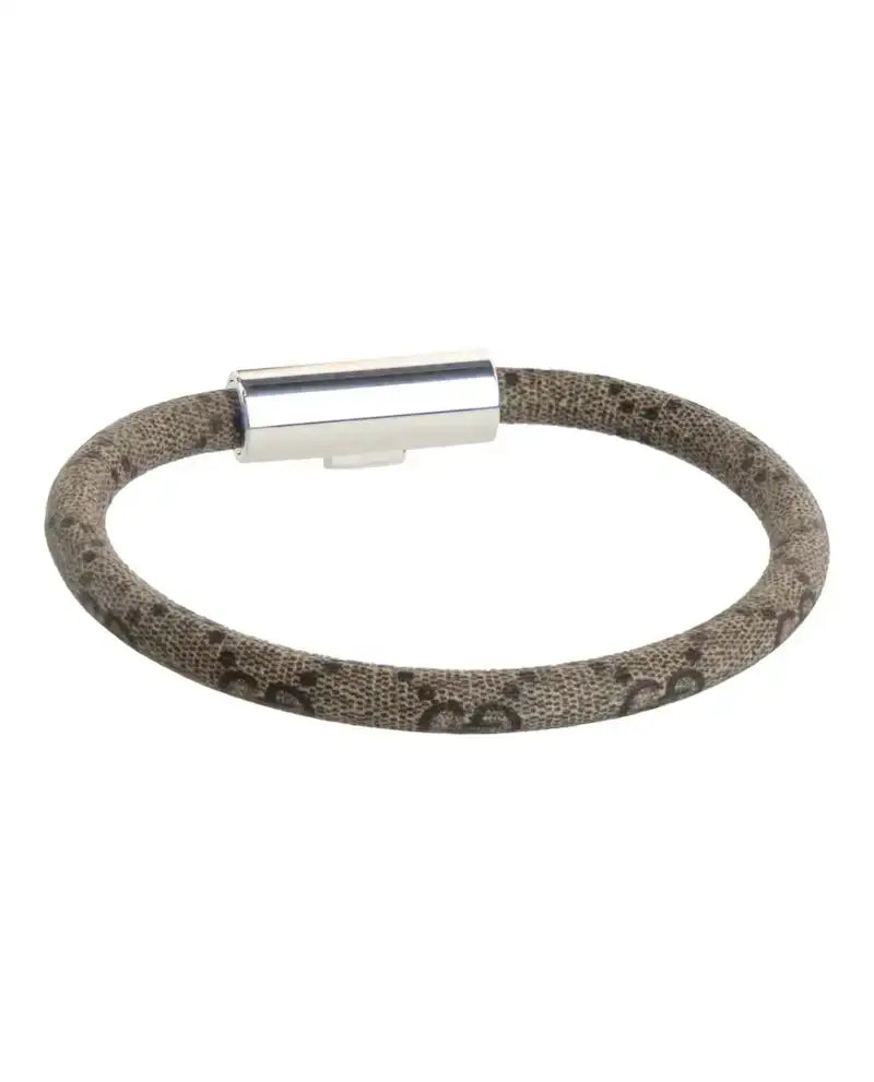 Gucci Trademark GG Supreme Bracelet Silver - VOSneakers