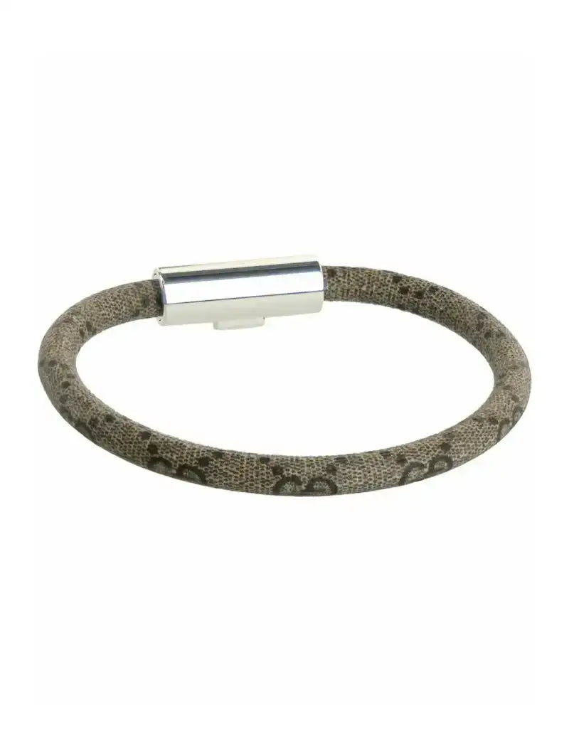 Gucci Trademark GG Supreme Bracelet Silver - VOSneakers