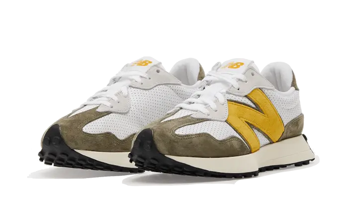 New Balance 327 White Yellow Olive New Balance