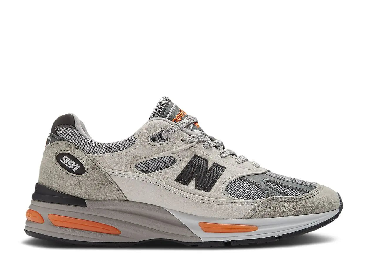 New Balance 991v2 MiUK Pelican Grey Orange New Balance