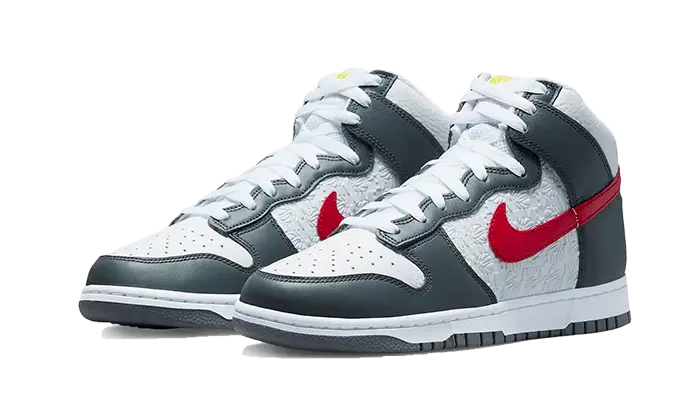 Nike Dunk High Embossed Basketball Grey Red Nike