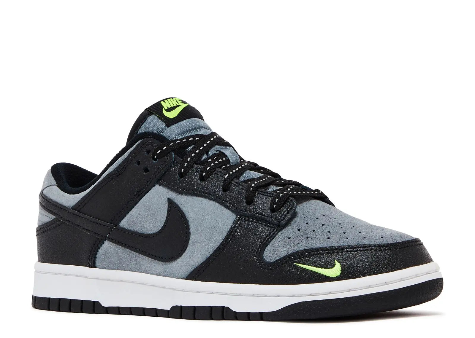 Nike Dunk Low Black Cool Grey Volt Mini Swoosh Nike