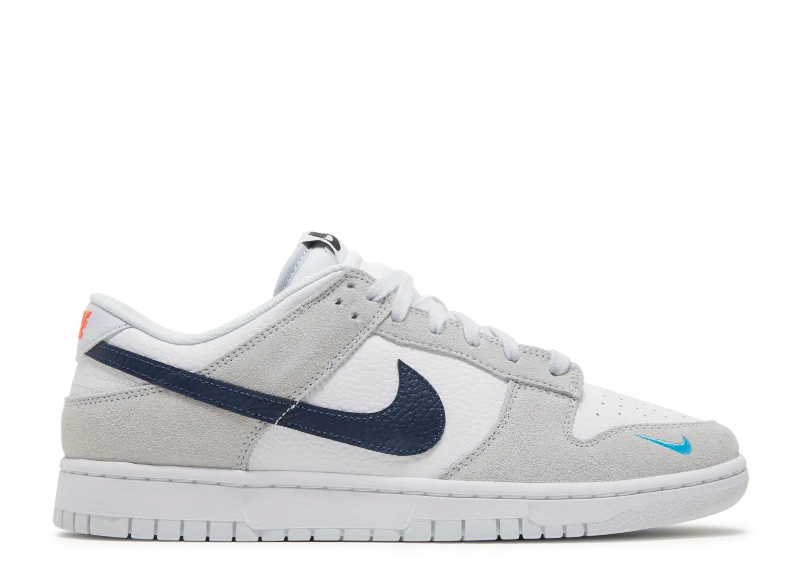 Nike Dunk Low White Grey Navy Aqua Mini Swoosh Nike
