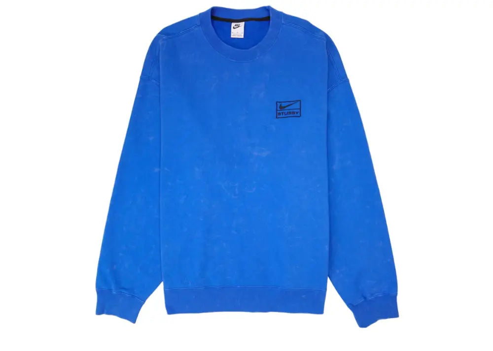 Nike x Stussy Acid Wash Crew Fleece Blue Nike