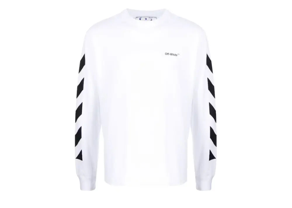Off-White Diagonal Helvetica Long Sleeve T-Shirt White/Black Off-White