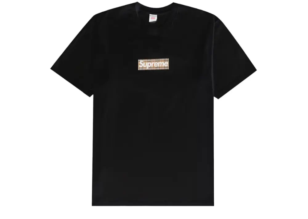 Supreme Burberry Box Logo Tee Black Supreme