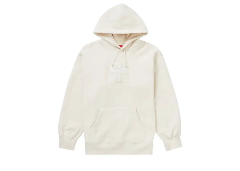 Supreme Cross Box Logo Hooded Sweatshirt Natural Supreme
