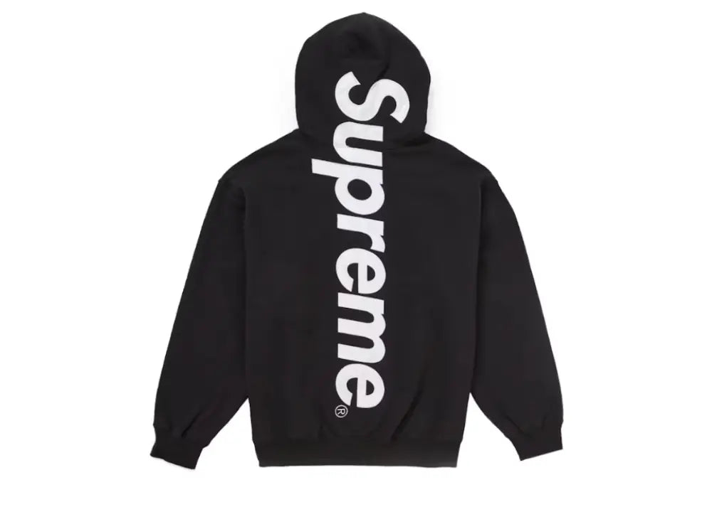 Supreme Satin Applique Hooded Sweatshirt FW24 Black Supreme