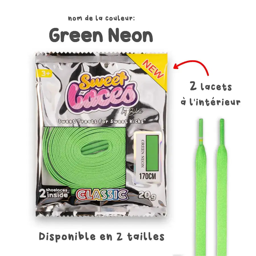 Sweetlaces Classic: Green Neon VOSneakers