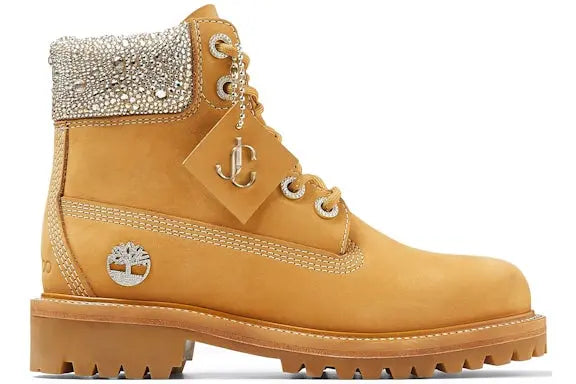 Timberland 6" Boot Jimmy Choo Premium Wheat Swarovski Crystal (Women's) Timberland