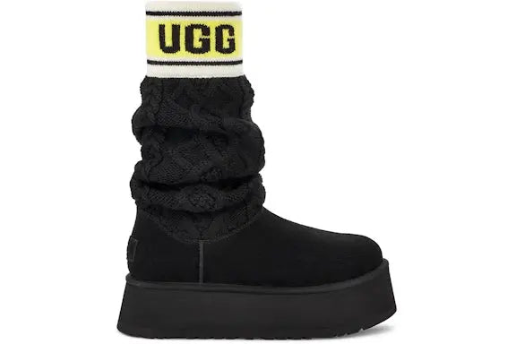 UGG Classic Sweater Letter Boot Black (Women's) UGG