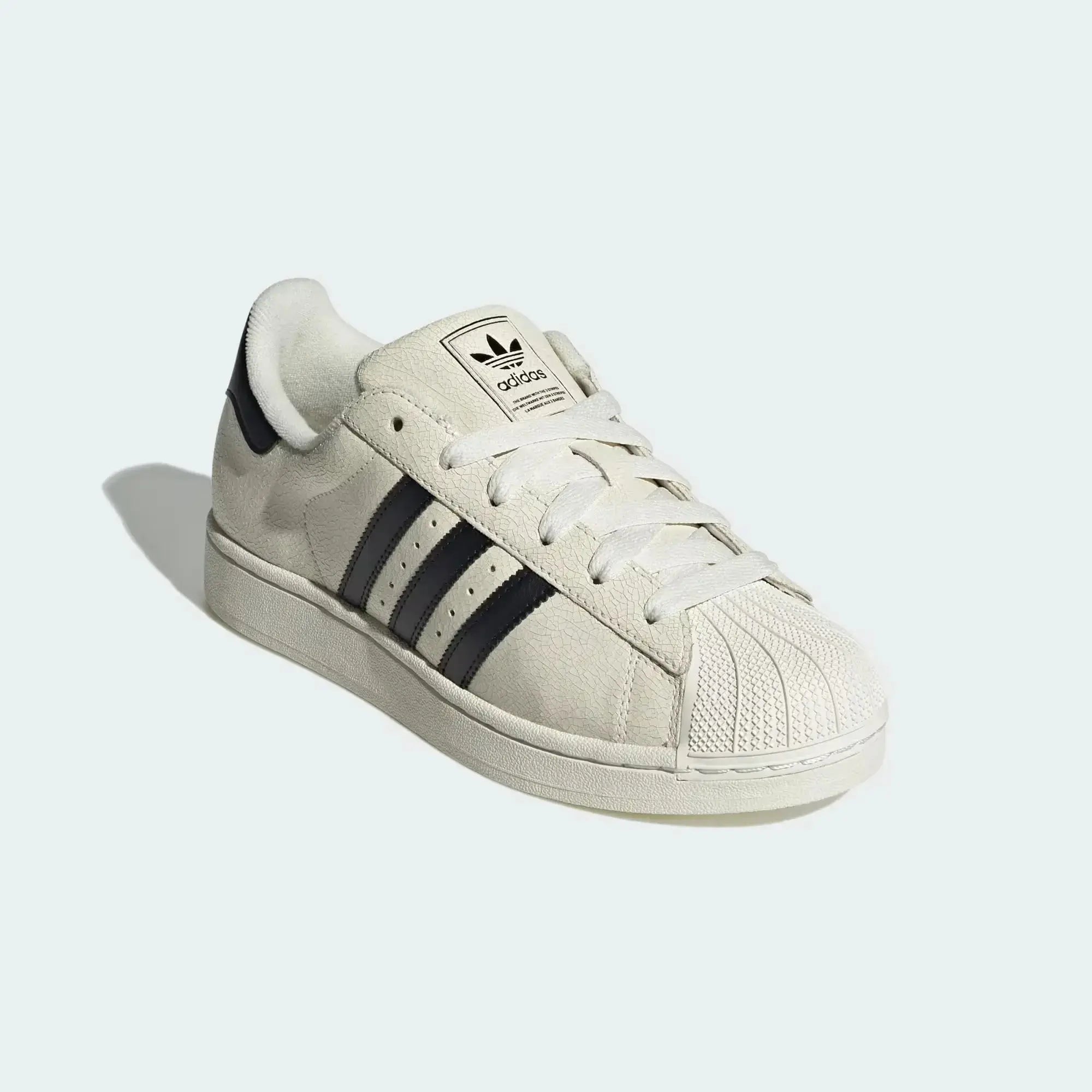 adidas Superstar II Off White Black Cracked Leather (Women's) VOSneakers