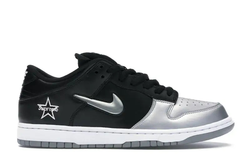 Nike SB Dunk Low Supreme Jewel Swoosh Silver - VOSneakers