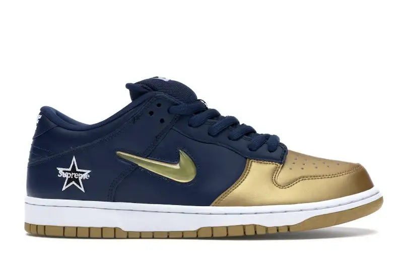 Nike SB Dunk Low Supreme Jewel Swoosh Gold - VOSneakers