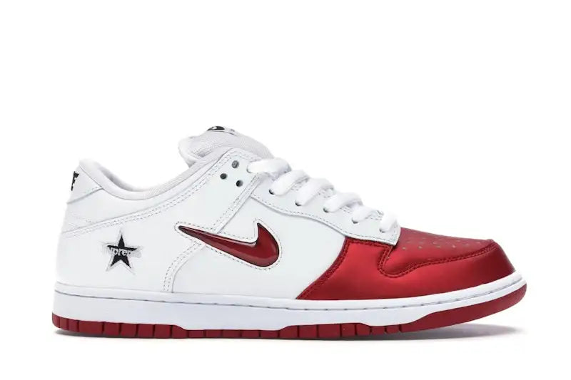 Nike SB Dunk Low Supreme Jewel Swoosh Red - VOSneakers