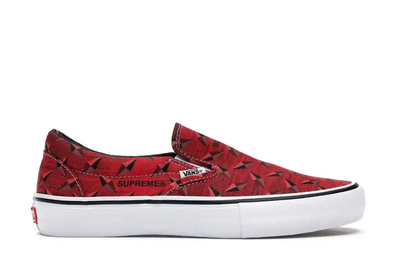 Vans Slip-On Supreme Diamond Plate Red - VOSneakers