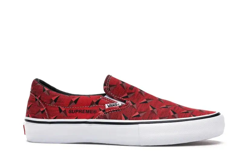 Vans Slip-On Supreme Diamond Plate Red - VOSneakers