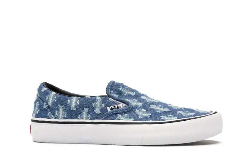 Vans Slip-On Supreme Hole Punch Denim Blue - VOSneakers