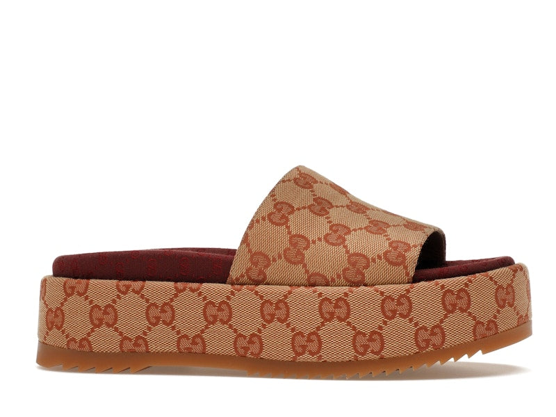 Gucci GG Supreme Platform Sandal Dark Red (Women's) - VOSneakers