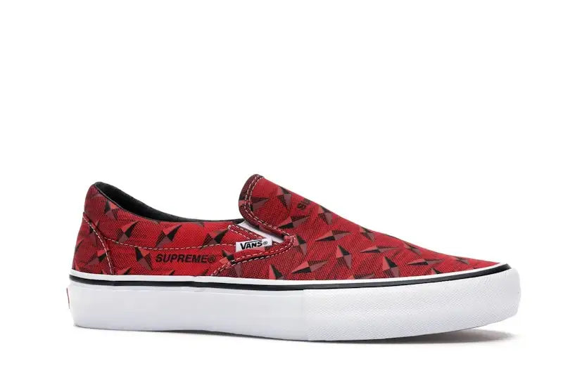 Vans Slip-On Supreme Diamond Plate Red - VOSneakers