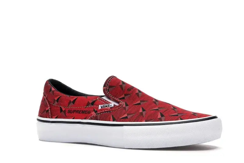 Vans Slip-On Supreme Diamond Plate Red - VOSneakers