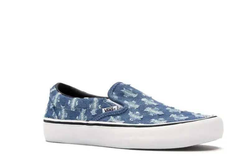 Vans Slip-On Supreme Hole Punch Denim Blue - VOSneakers