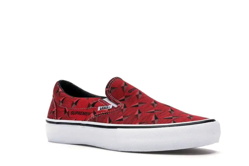 Vans Slip-On Supreme Diamond Plate Red - VOSneakers