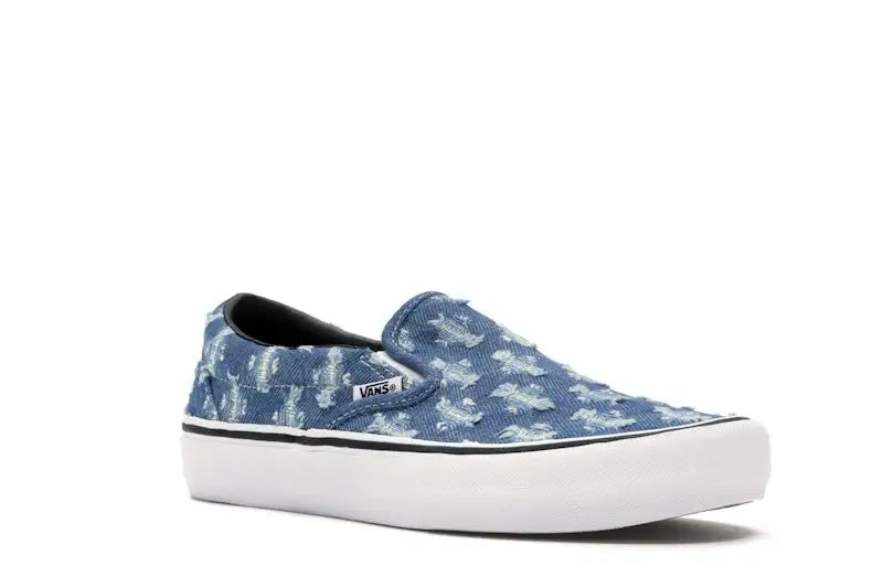 Vans Slip-On Supreme Hole Punch Denim Blue - VOSneakers