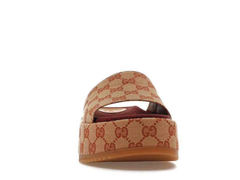 Gucci GG Supreme Platform Sandal Dark Red (Women's) - VOSneakers