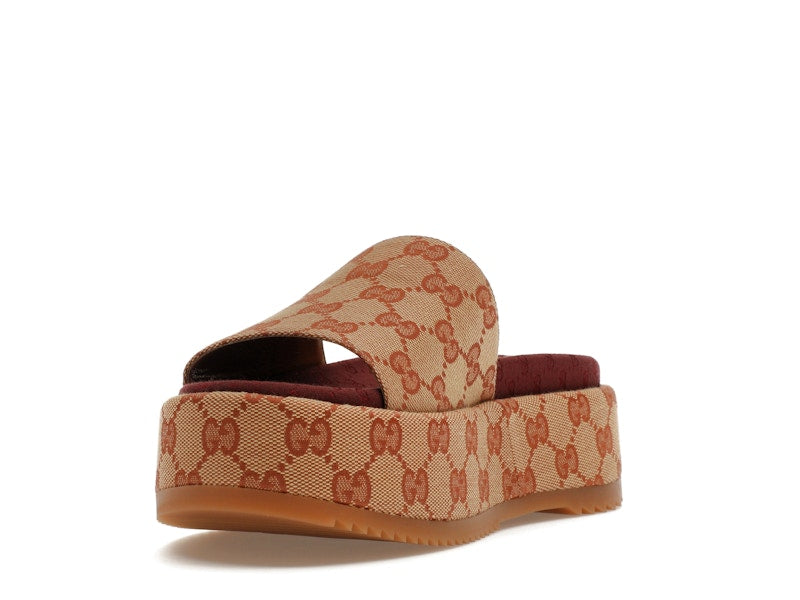 Gucci GG Supreme Platform Sandal Dark Red (Women's) - VOSneakers