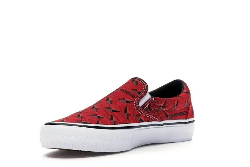 Vans Slip-On Supreme Diamond Plate Red - VOSneakers