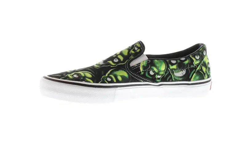 Vans Slip-On Supreme Skull Pile (Green) - VOSneakers