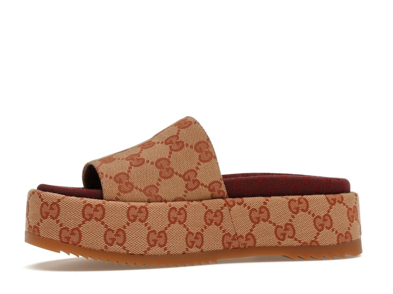 Gucci GG Supreme Platform Sandal Dark Red (Women's) - VOSneakers