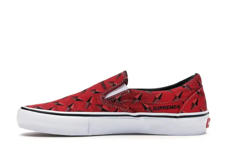 Vans Slip-On Supreme Diamond Plate Red - VOSneakers