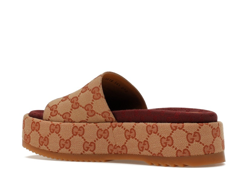 Gucci GG Supreme Platform Sandal Dark Red (Women's) - VOSneakers