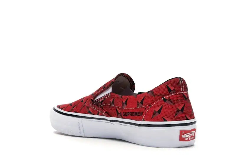 Vans Slip-On Supreme Diamond Plate Red - VOSneakers
