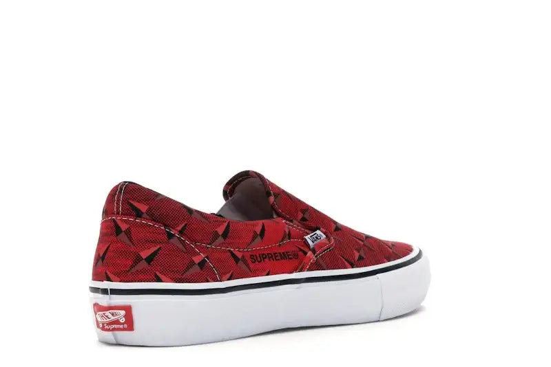 Vans Slip-On Supreme Diamond Plate Red - VOSneakers