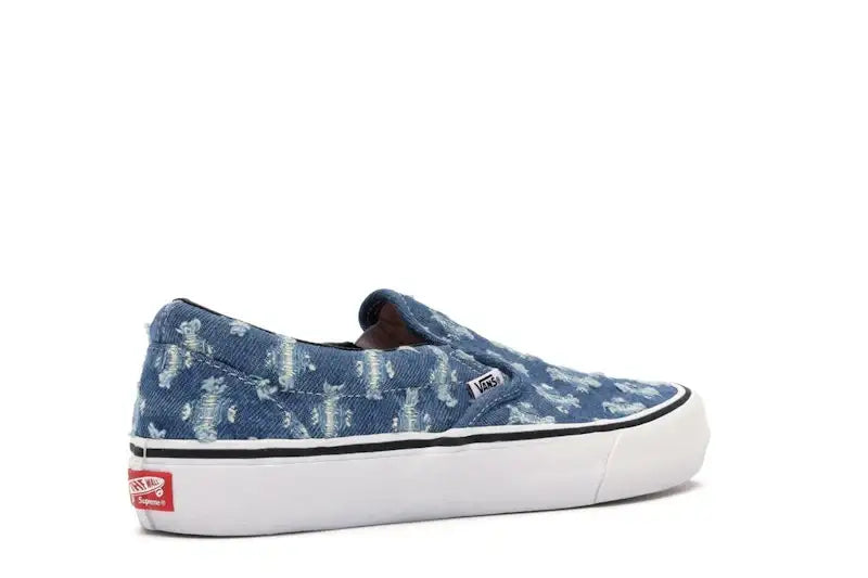 Vans Slip-On Supreme Hole Punch Denim Blue - VOSneakers