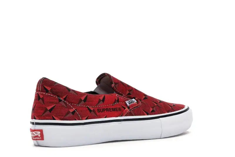 Vans Slip-On Supreme Diamond Plate Red - VOSneakers
