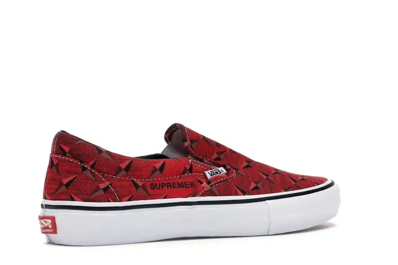 Vans Slip-On Supreme Diamond Plate Red - VOSneakers