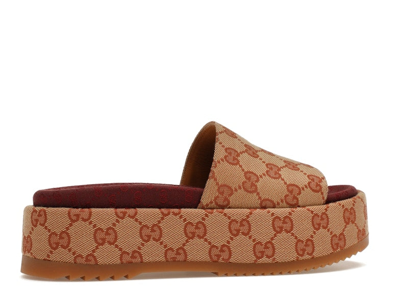 Gucci GG Supreme Platform Sandal Dark Red (Women's) - VOSneakers