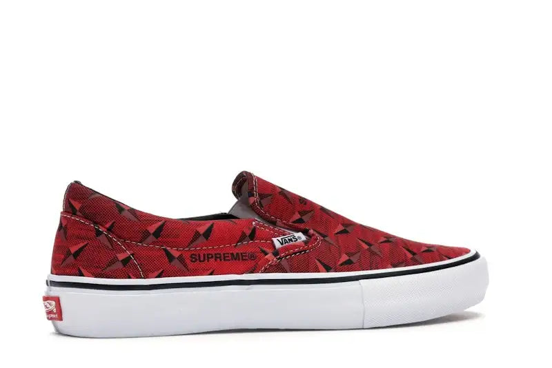 Vans Slip-On Supreme Diamond Plate Red - VOSneakers