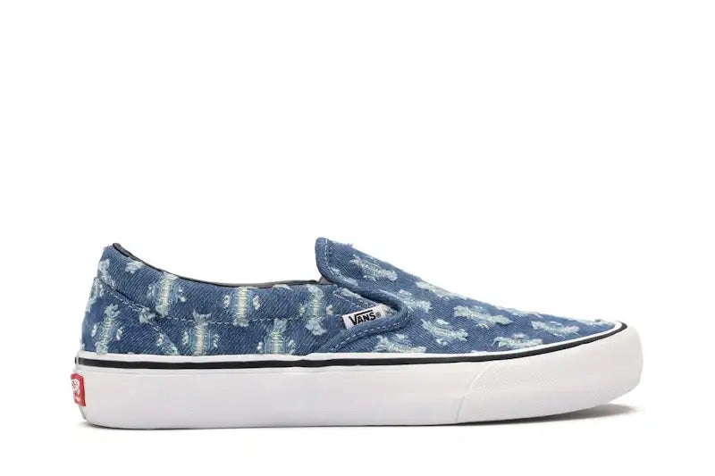 Vans Slip-On Supreme Hole Punch Denim Blue - VOSneakers