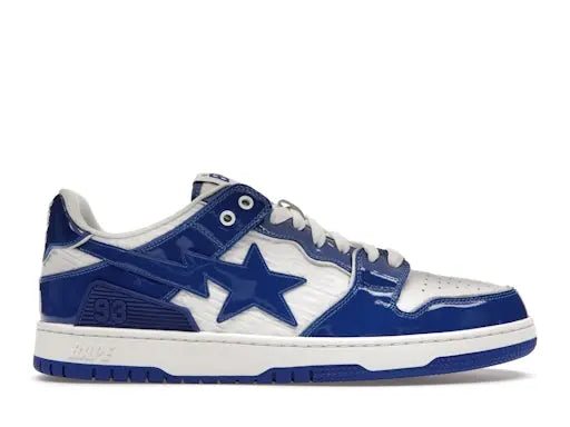 A Bathing Ape Bape SK 8 Sta Blue White Patent BAPE