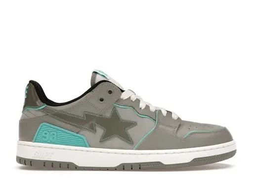 A Bathing Ape Bape SK 8 Sta Grey Turquoise BAPE